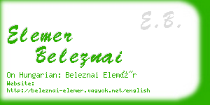 elemer beleznai business card